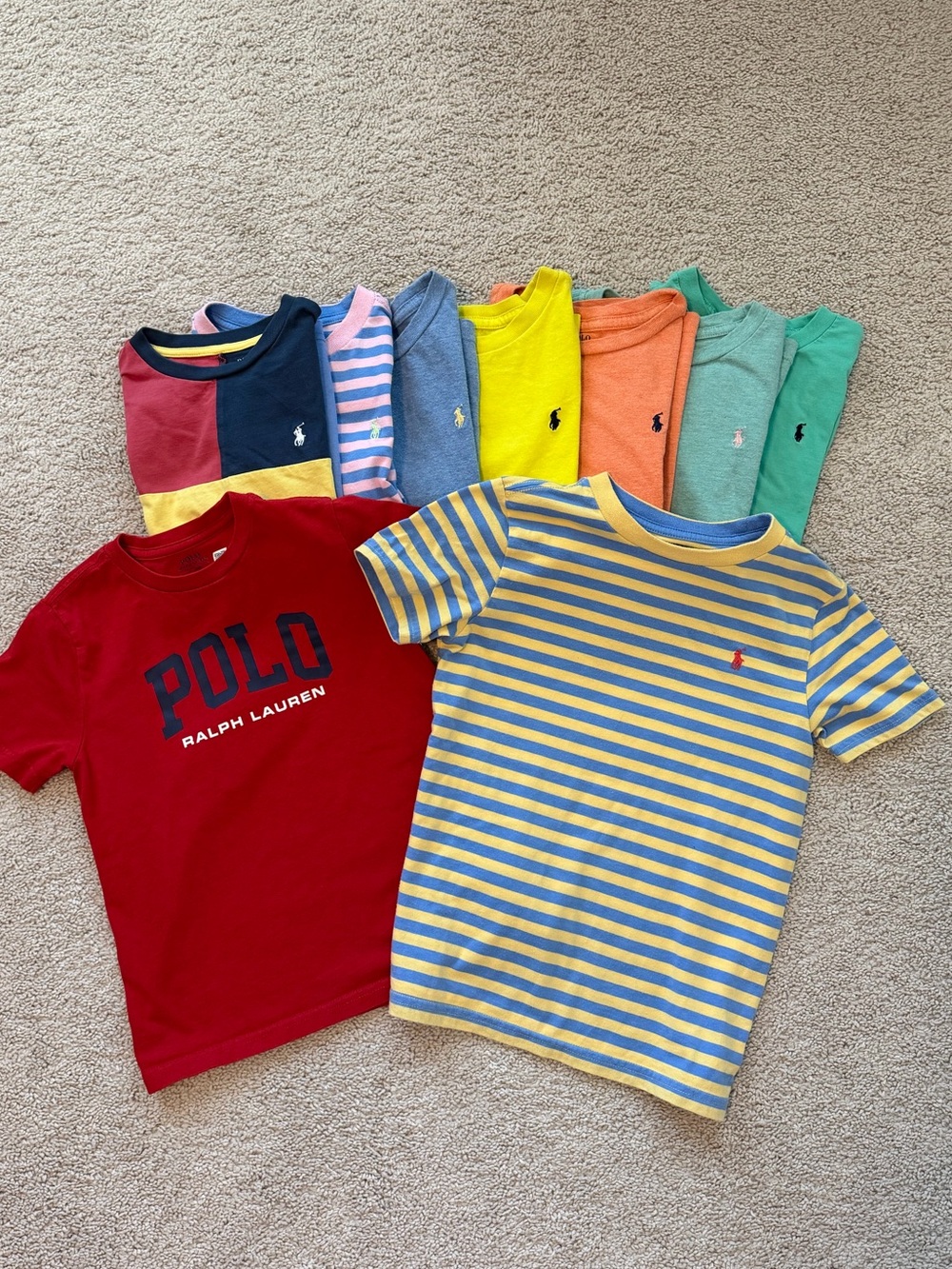 Bundle of 9 Boys Polo T-Shirts - GUC - Size 6
